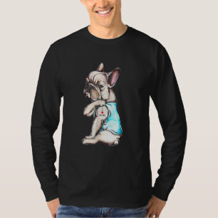 French Bulldog Tattoo I Love Mom  Dog Mother's Day T-Shirt