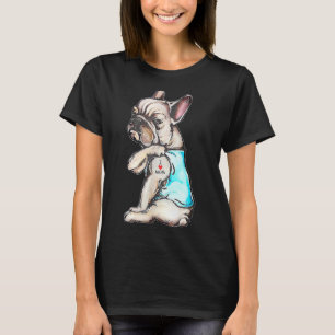 French Bulldog Tattoo I Love Mom  Dog Mother's Day T-Shirt