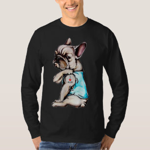 French Bulldog Tattoo I Love Mom Funny Dog Mother' T-Shirt