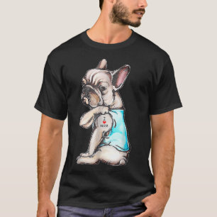 French Bulldog Tattoo I Love Mom Funny Dog Mothers T-Shirt