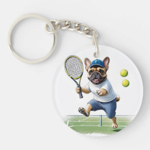 French Bulldog Tennis Father's Day Bulldog Keychain