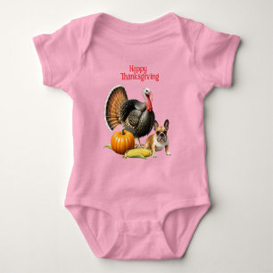 French Bulldog Thanksgiving French Bulldog Baby Bodysuit