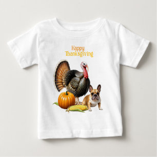 French Bulldog Thanksgiving French Bulldog Baby T-Shirt