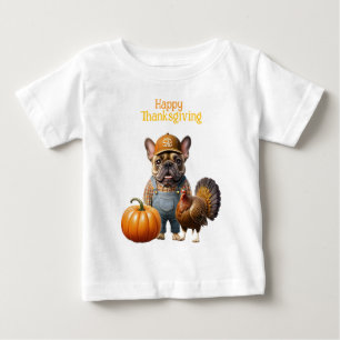 French Bulldog Thanksgiving French Bulldog Baby T-Shirt