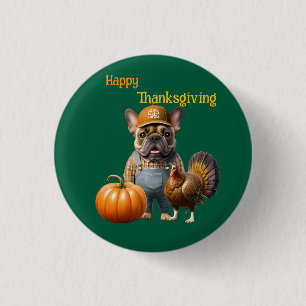 French Bulldog Thanksgiving French Bulldog Button