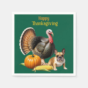 French Bulldog Thanksgiving French Bulldog Napkins