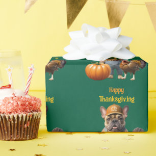French Bulldog Thanksgiving French Bulldog Wrapping Paper