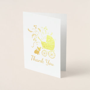 French Bulldog Theme - Baby Shower Gender Neutral Foil Card
