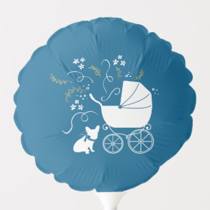 French Bulldog Theme Party - Baby Shower Blue Balloon