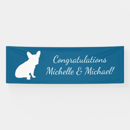 French Bulldog Theme Party _ Baby Shower Blue Banner