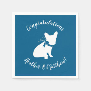 French Bulldog Theme Party - Baby Shower Blue Napkins
