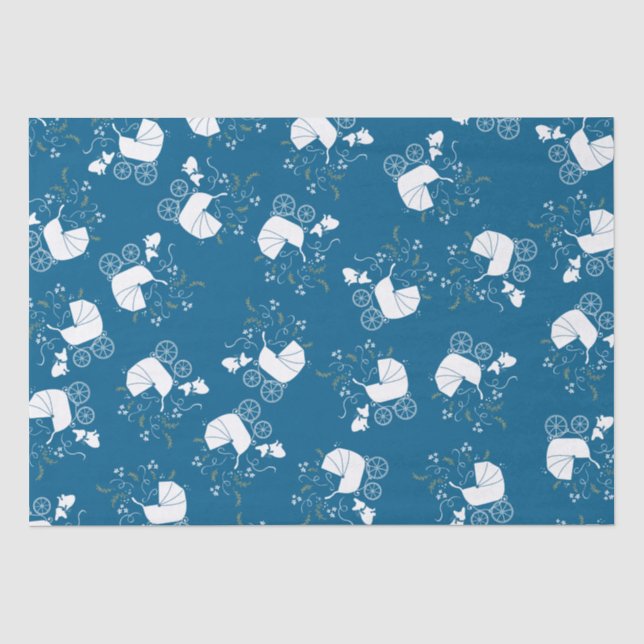 French Bulldog Theme Party - Baby Shower Blue Tissue Paper (Front)