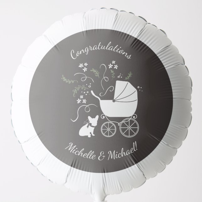 French Bulldog Theme Party - Baby Shower Neutral Balloon (Front)