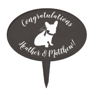 French Bulldog Theme Party - Baby Shower Neutral Cake Topper