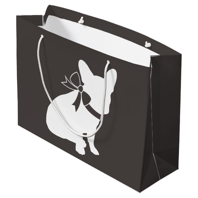 French Bulldog Theme Party - Baby Shower Neutral Large Gift Bag (Back Angled)