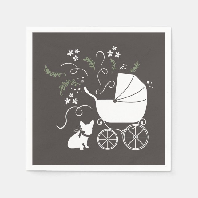 French Bulldog Theme Party - Baby Shower Neutral Napkins (Front)