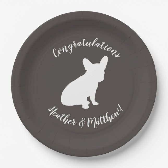 French Bulldog Theme Party - Baby Shower Neutral Paper Plates (Front)