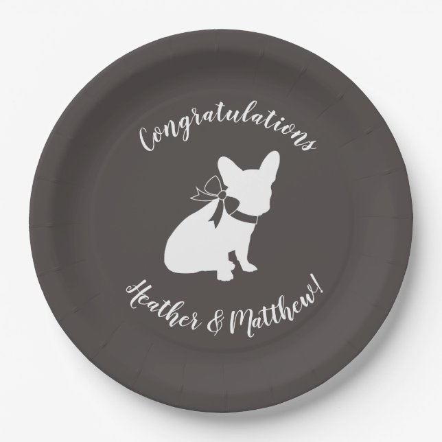 French Bulldog Theme Party - Baby Shower Neutral Paper Plates (Front)