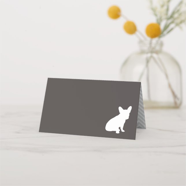 French Bulldog Theme Party - Baby Shower Neutral Place Card (Front)