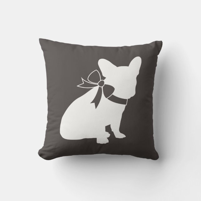 French Bulldog Theme Party - Baby Shower Neutral Throw Pillow (Front)
