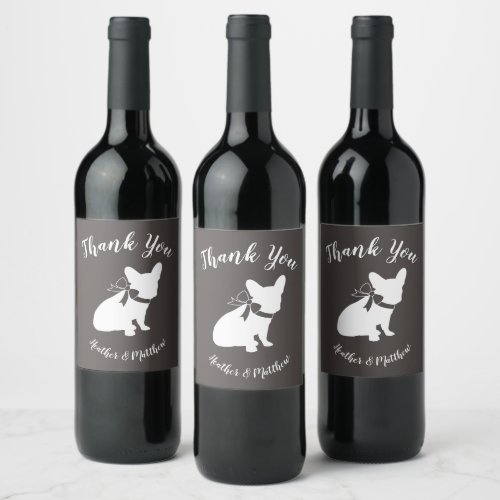 French Bulldog Theme Party _ Baby Shower Neutral Wine Label