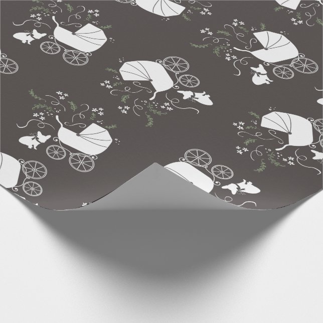 French Bulldog Theme Party - Baby Shower Neutral Wrapping Paper (Corner)
