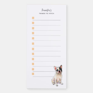 French Bulldog Things to fetch shopping list Magnetic Notepad