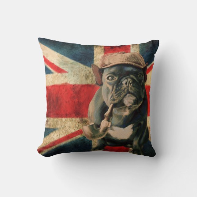 French Bulldog Throw Pillow (Front)
