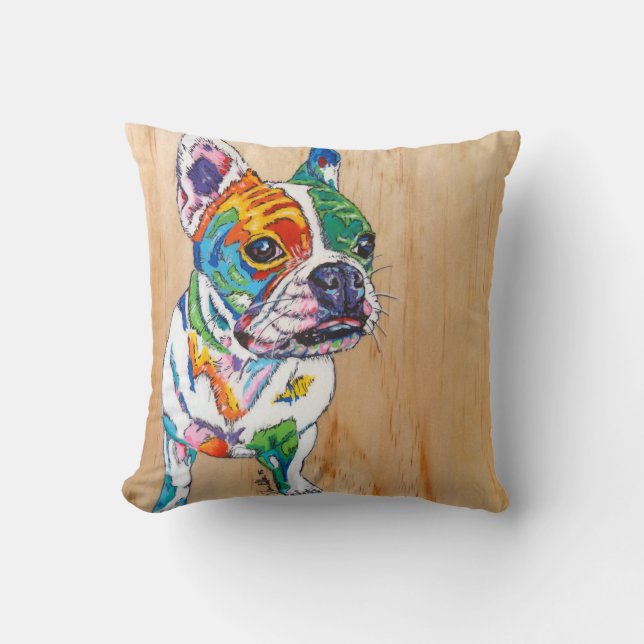 French bulldog throw pillow (Front)