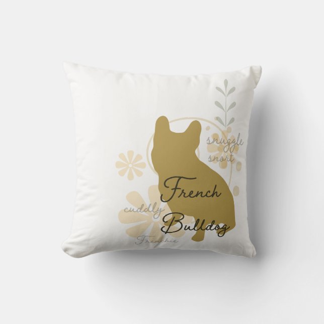 French Bulldog Throw Pillow (Front)
