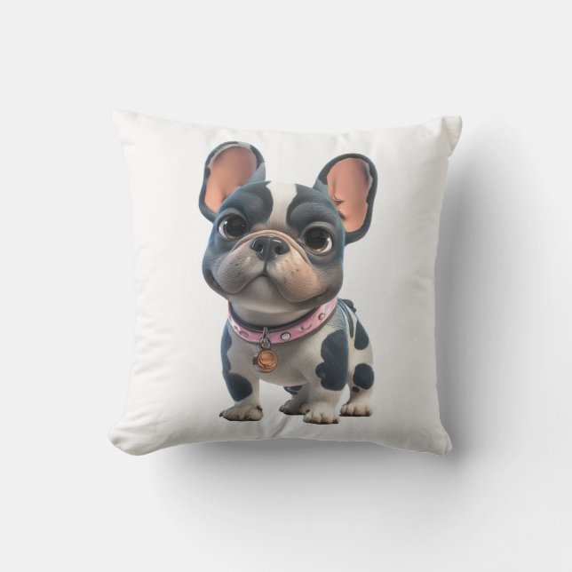 French Bulldog Throw Pillow (Front)