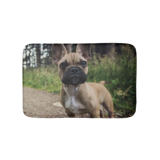 French Bulldog Throw Pillow Bath Mat (Front)