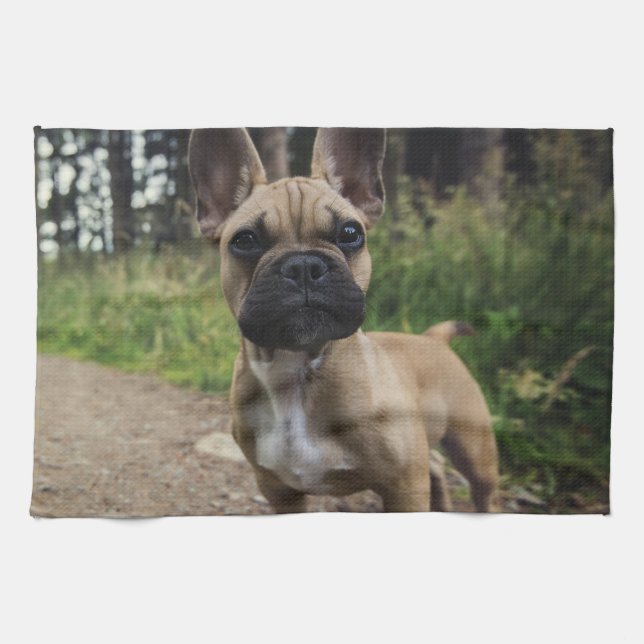 French Bulldog Throw Pillow Kitchen Towel (Horizontal)