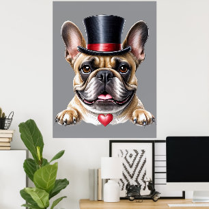 French Bulldog Top Hat French Bulldog Poster