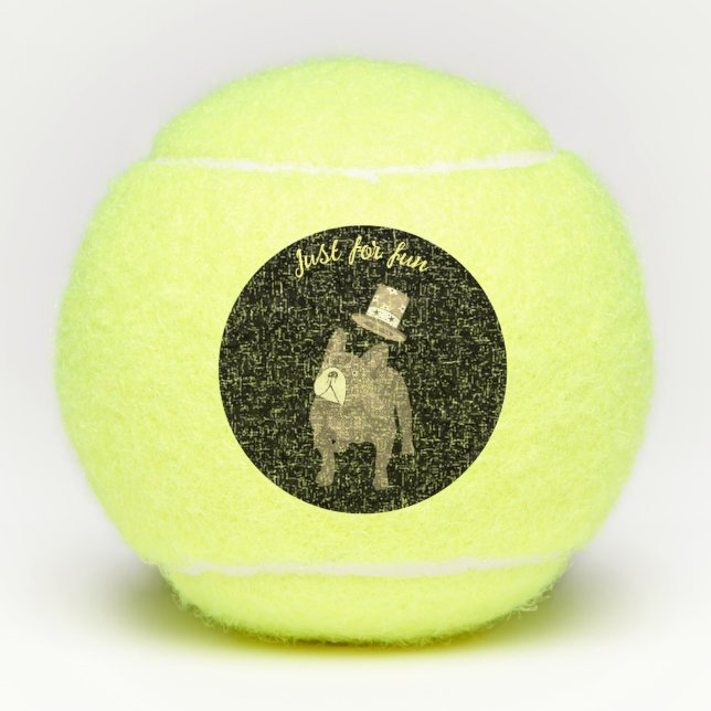 French Bulldog Top Hat New Year Tennis Balls (Front)
