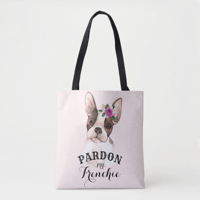 French Bulldog Tote Bag - Pink (Front)