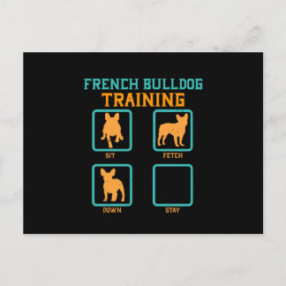 French bulldog training funny postcard