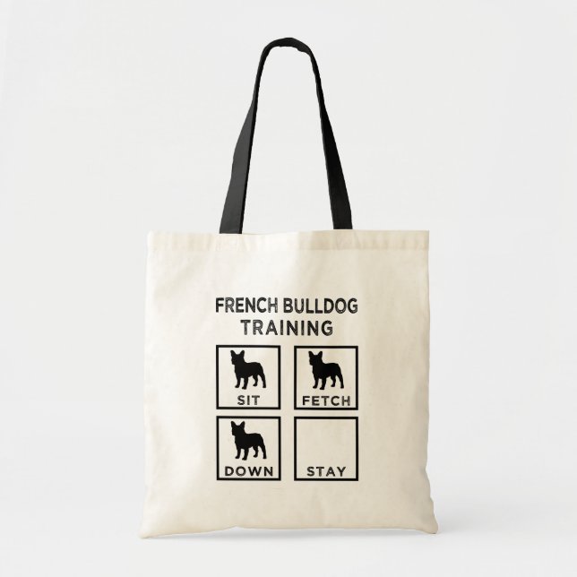 French Bulldog Training funny tote bag (Front)