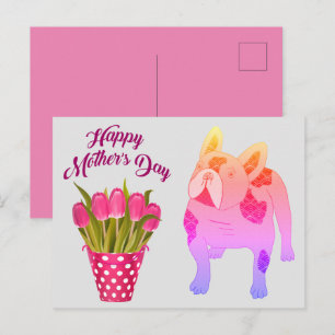 French Bulldog Tulips French Bulldog Postcard