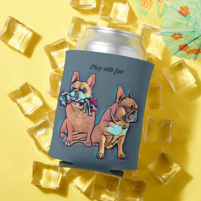 French Bulldog two friends French Bulldog Can Cooler (In Situ Summer)