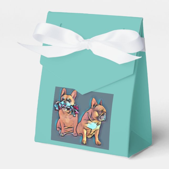 French Bulldog two friends French Bulldog Favor Boxes (Front Side)