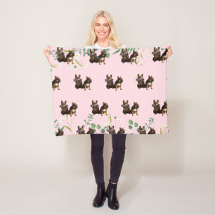 French Bulldog two friends French Bulldog Fleece Blanket