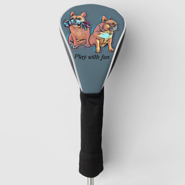 French Bulldog two friends French Bulldog Golf Head Cover (Front)