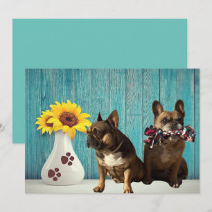 French Bulldog two friends French Bulldog Holiday Card