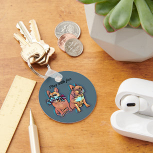 French Bulldog two friends French Bulldog Keychain