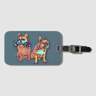 French Bulldog two friends French Bulldog Luggage Tag