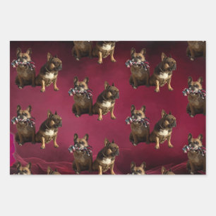 French Bulldog two friends French Bulldog Wrapping Paper Sheets
