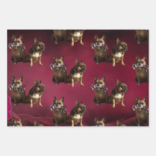 French Bulldog two friends French Bulldog Wrapping Paper Sheets (Front 2)