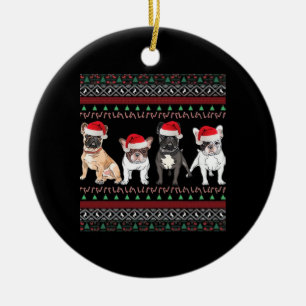 French Bulldog Ugly Christmas Sweater Essential T- Ceramic Ornament