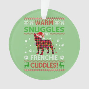 French Bulldog Ugly Christmas Sweater Xmas Pajama Ornament